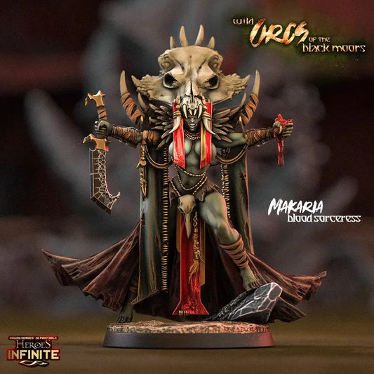 Makaria, Blood Sorceress - Wild Orcs of the Black Moors | Compatible with Tabletop Wargames