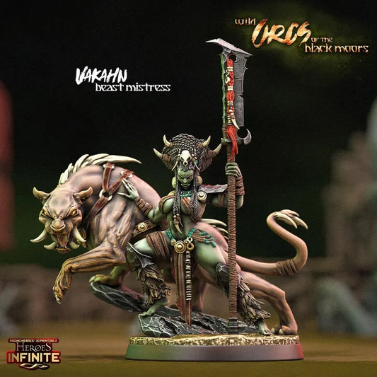 Vakhan Beast Mistress - Wild Orcs of the Black Moors | Compatible with Tabletop Wargames