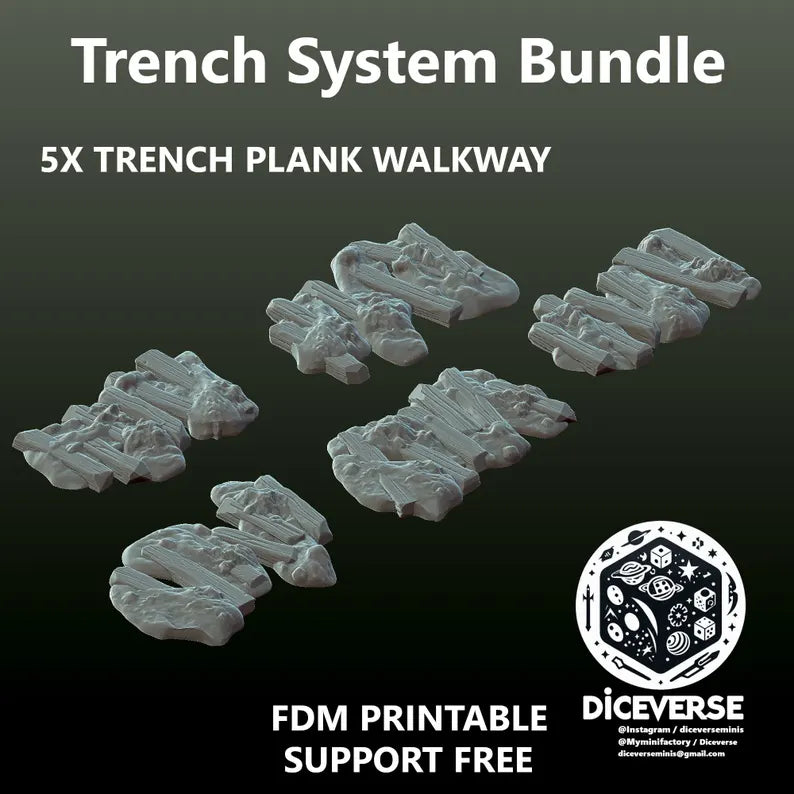 Trench Terrain: Trench System Bundle - Trench Warband Miniatures | Compatible with Tabletop Wargames