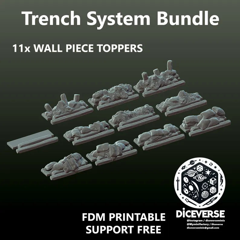 Trench Terrain: Trench System Bundle - Trench Warband Miniatures | Compatible with Tabletop Wargames