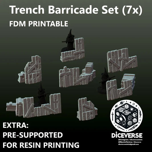 Trench Terrain: Barricades - Trench Warband Miniatures | Compatible with Tabletop Wargames