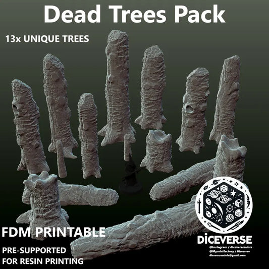 Trench Terrain: Dead (Burned) Trees Pack - Trench Warband Miniatures | Compatible with Tabletop Wargames