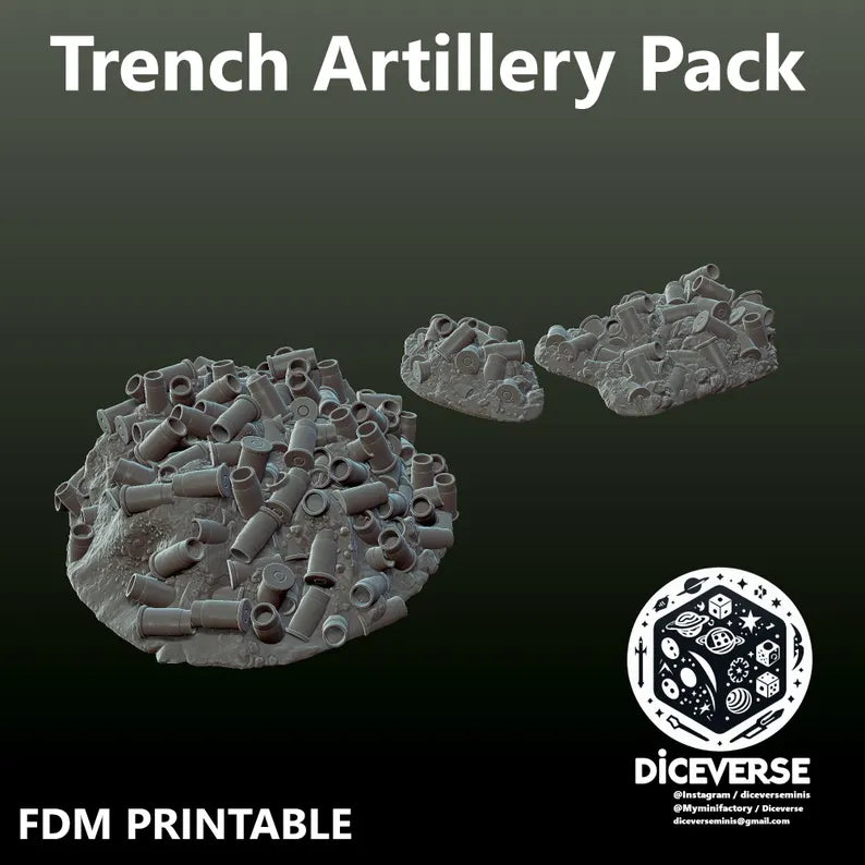 Trench Terrain: Artillery Pack - Trench Warband Miniatures | Compatible with Tabletop Wargames