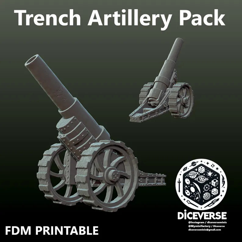 Trench Terrain: Artillery Pack - Trench Warband Miniatures | Compatible with Tabletop Wargames