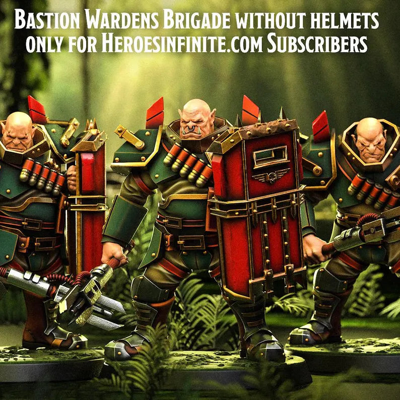 Bastion Wardens Brigade, Elite Heavy Defense Squad (Helmetless Exclusive) - Imperial Commando | Compatible with Tabletop Wargames