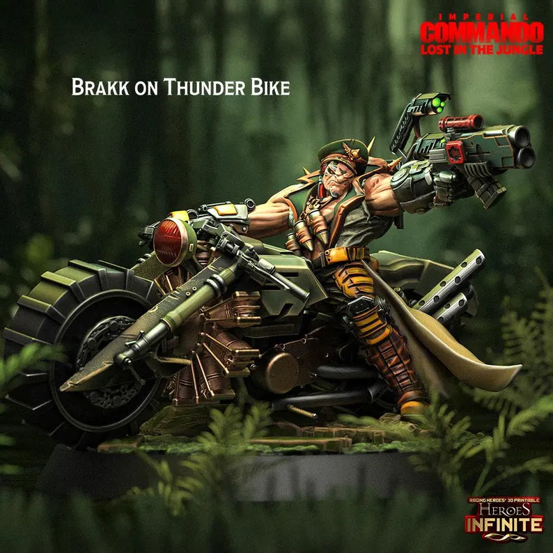 Brakk on Thunder Bike, Outlaw Warlord on Wheels - Imperial Commando | Compatible with Tabletop Wargames