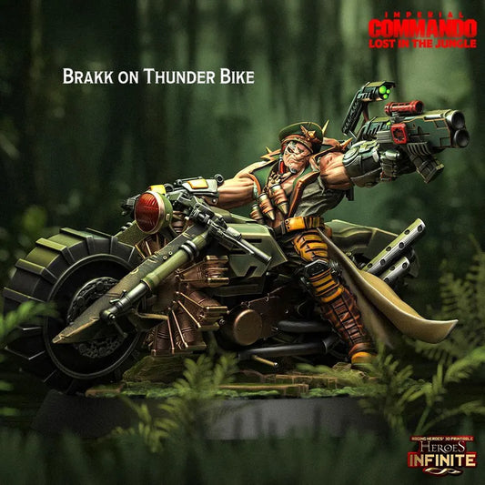 Brakk on Thunder Bike, Outlaw Warlord on Wheels - Imperial Commando | Compatible with Tabletop Wargames