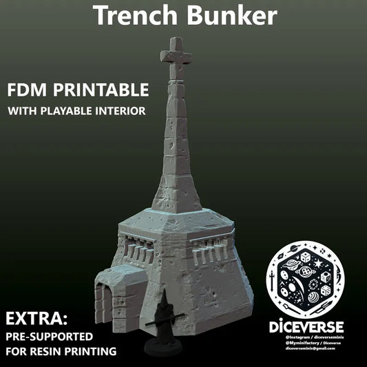 Trench Terrain: Bunker - Trench Warband Miniatures | Compatible with Tabletop Wargames