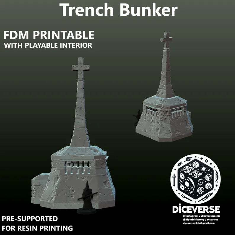 Trench Terrain: Bunker - Trench Warband Miniatures | Compatible with Tabletop Wargames