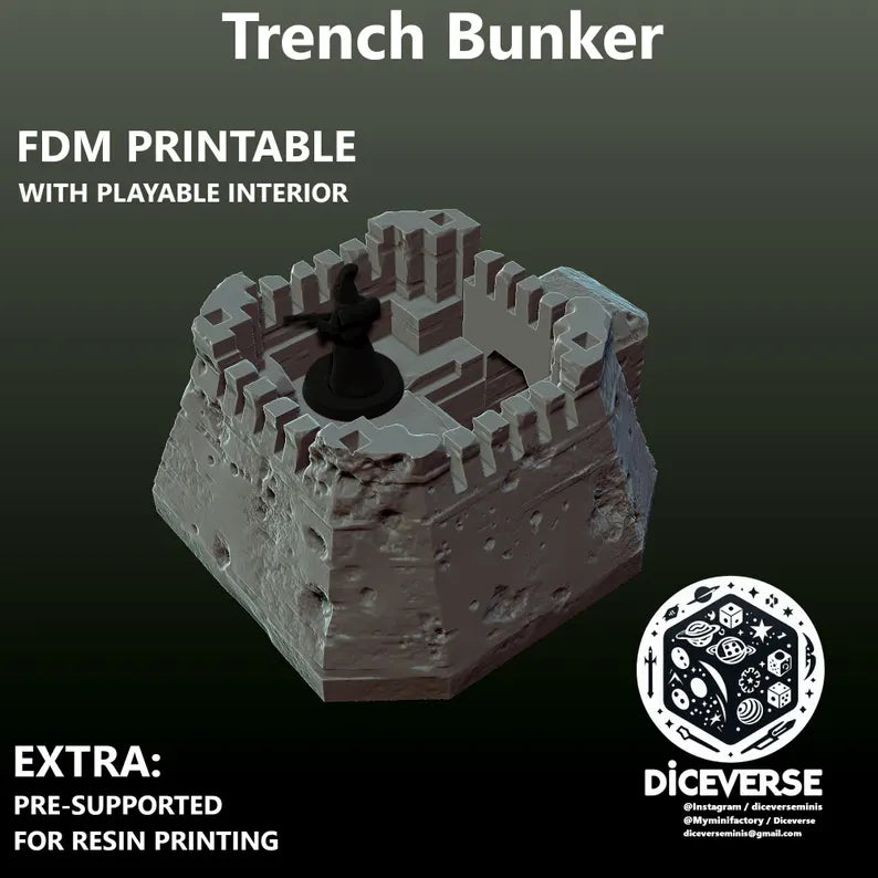 Trench Terrain: Bunker - Trench Warband Miniatures | Compatible with Tabletop Wargames