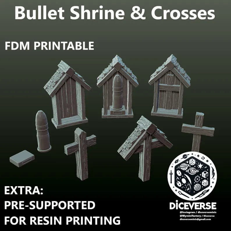 Trench Terrain: Bullet Shrine and Crosses - Trench Warband Miniatures | Compatible with Tabletop Wargames