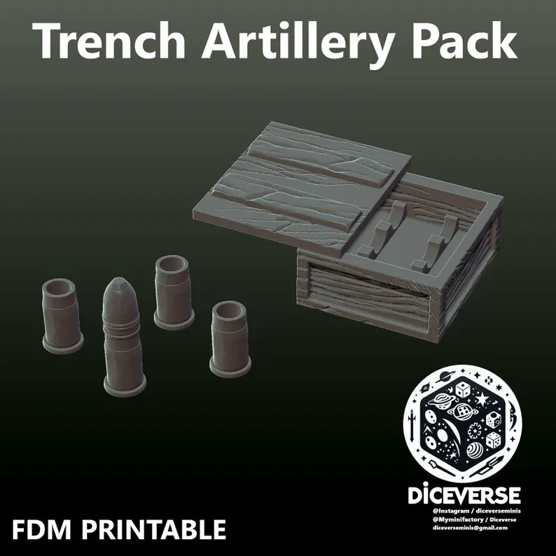 Trench Terrain: Artillery Pack - Trench Warband Miniatures | Compatible with Tabletop Wargames