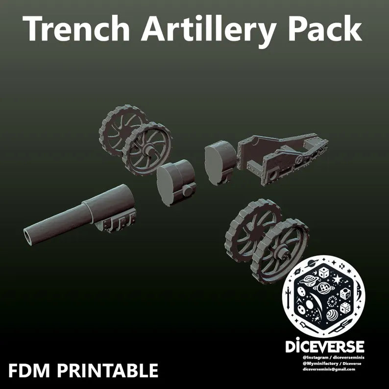 Trench Terrain: Artillery Pack - Trench Warband Miniatures | Compatible with Tabletop Wargames