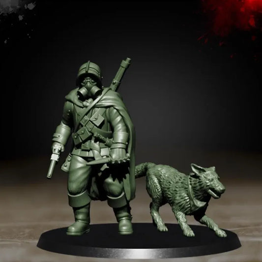 Joseph and Menach: Trench Warfare Scout and Canine Companion - Trench Warband Miniatures | Compatible with Tabletop Wargames