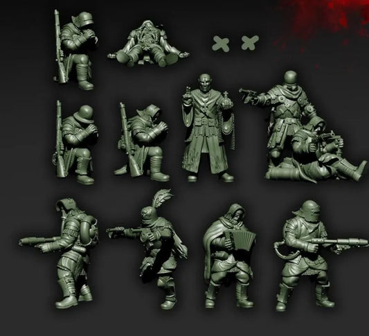 Brigade Troops Monopose 12-Troop Unit - Trench Warband Miniatures | Compatible with Tabletop Wargames