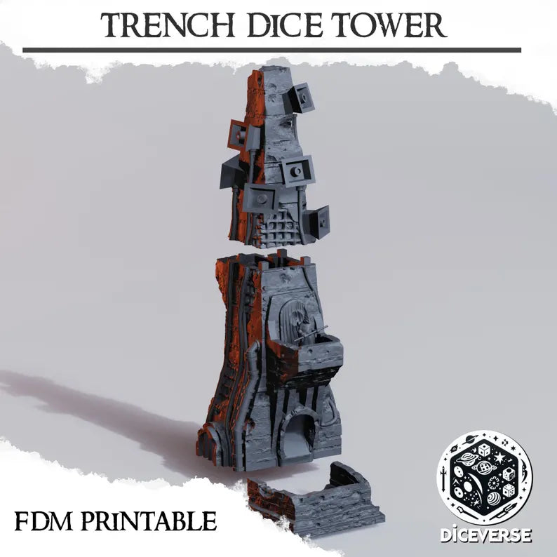 Trench Terrain: Trench Dice Tower - Trench Warband Miniatures | Compatible with Tabletop Wargames