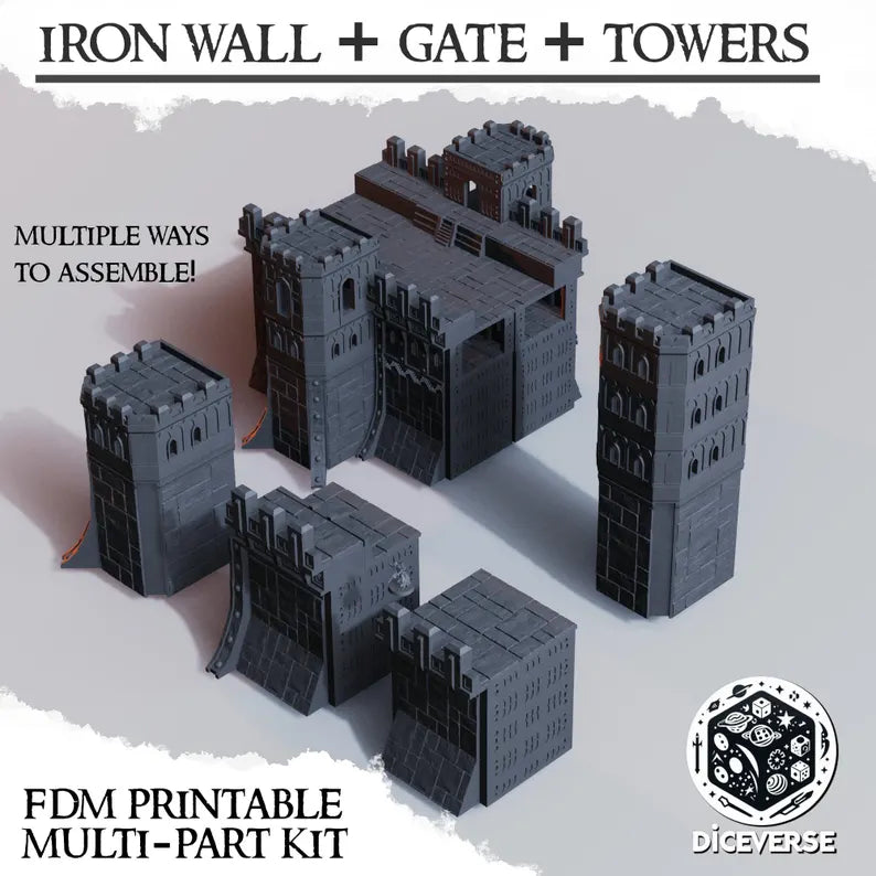 Trench Terrain: Iron Wall Modular Fortification Kit - Trench Warband Miniatures | Compatible with Tabletop Wargames