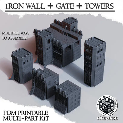 Trench Terrain: Iron Wall Modular Fortification Kit - Trench Warband Miniatures | Compatible with Tabletop Wargames