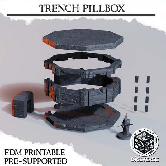 Trench Terrain: Pillbox - Trench Warband Miniatures | Compatible with Tabletop Wargames