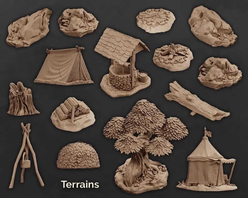 Dungeons and Dragons Adventure Box Set: 3D Resin Printed DnD (D&D) Pathfinder Miniatures