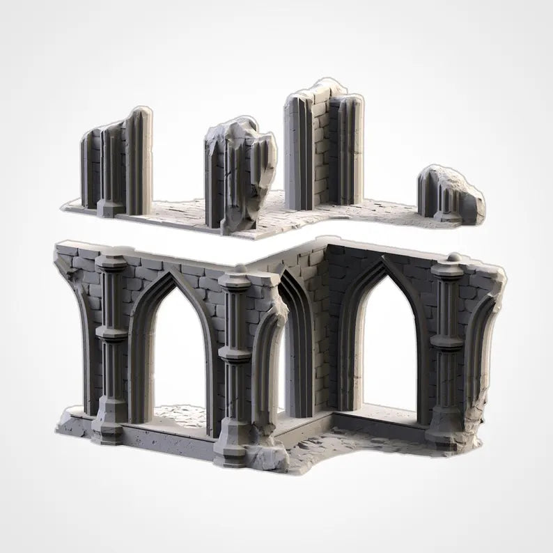 Temple Ruins WTC Set - Official WTC Approved Terrain | For D&D Campaigns & Tabletop Games