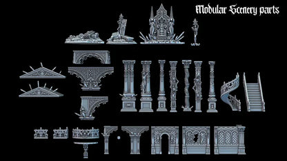 Vampire Modular Scenery Set - a Dance with the Vampires | Compatible with Tabletop Wargames