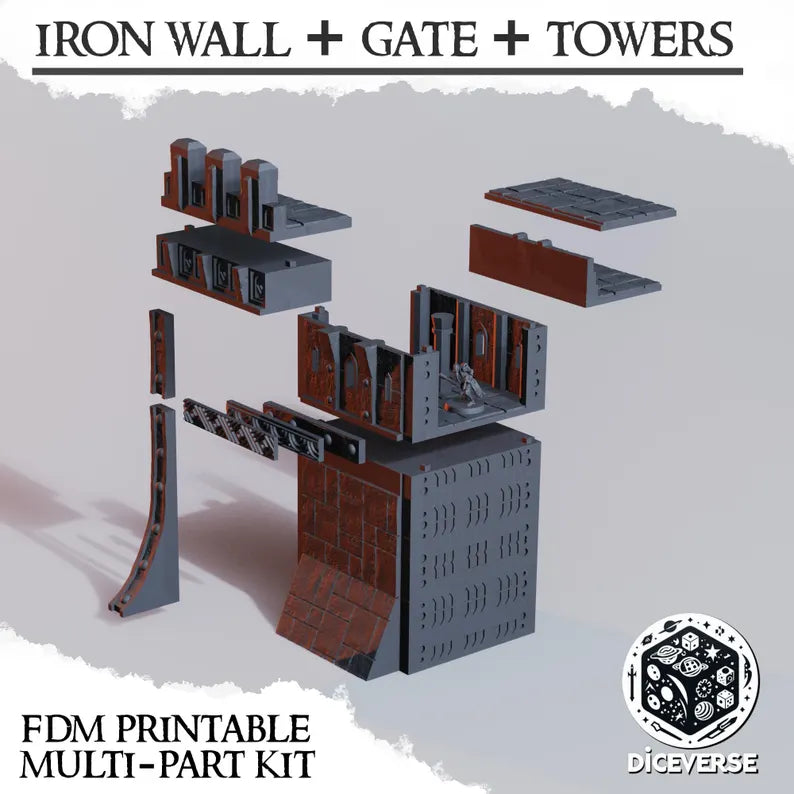 Trench Terrain: Iron Wall Modular Fortification Kit - Trench Warband Miniatures | Compatible with Tabletop Wargames