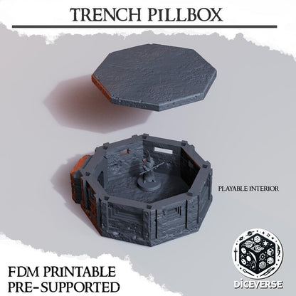 Trench Terrain: Pillbox - Trench Warband Miniatures | Compatible with Tabletop Wargames