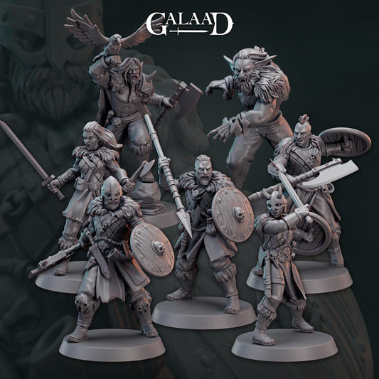 Norse Fighter Bundle: 3D Resin Printed DnD (D&D) Pathfinder Miniatures