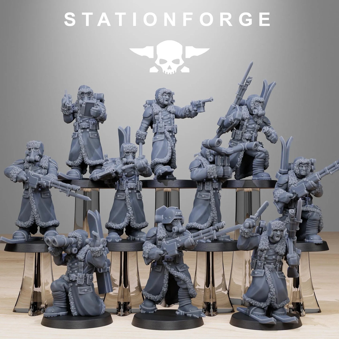 Grim Guard Frostwatch Skiers – Winter Warfare Specialists | Compatible with W40K/WG/SF