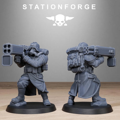 Grim Guard Rocketers – Explosive Heavy Weapons Specialists | Compatible with W40K/WG/SF