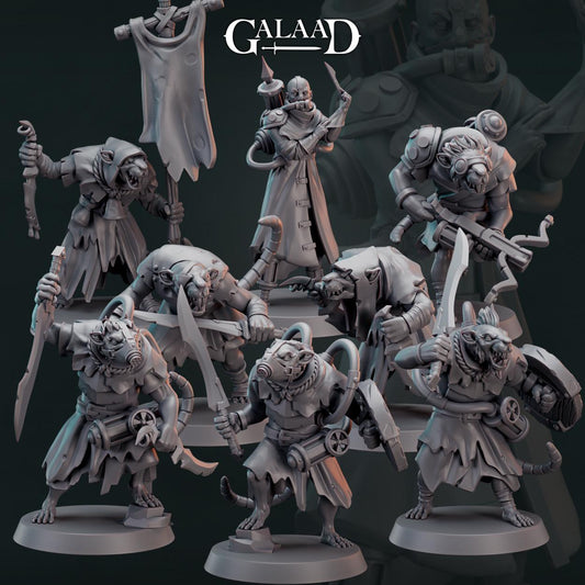 Ratfolk Bundle: 3D Resin Printed DnD (D&D) Pathfinder Miniatures