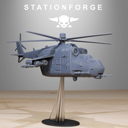 Grim Guard Heavy Gunship Transport - Helicopter Drop Team | Compatible with W40K/WG/SF