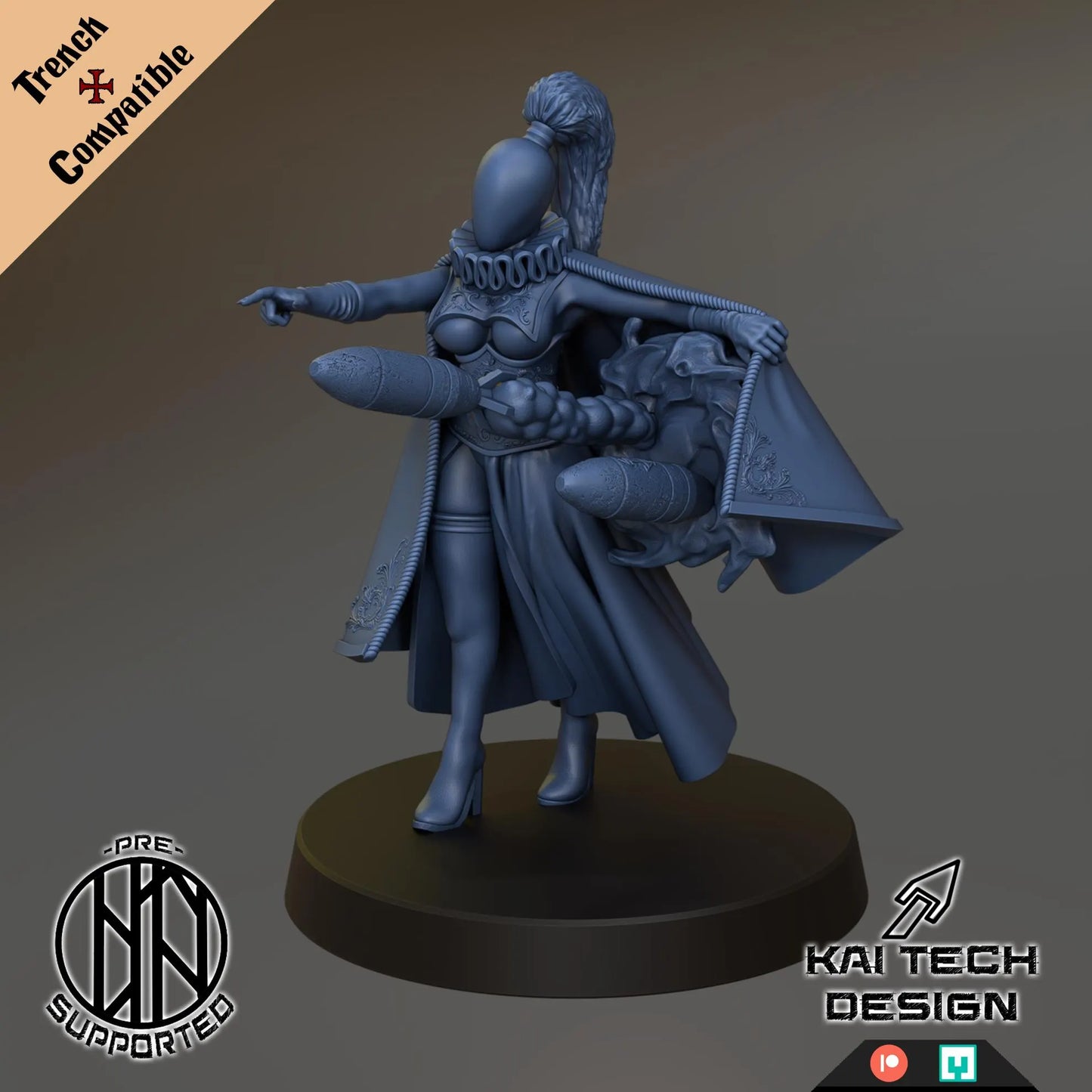 Heretic Witch, War Priestess - Trench Warband Miniatures | Compatible with Tabletop Wargames