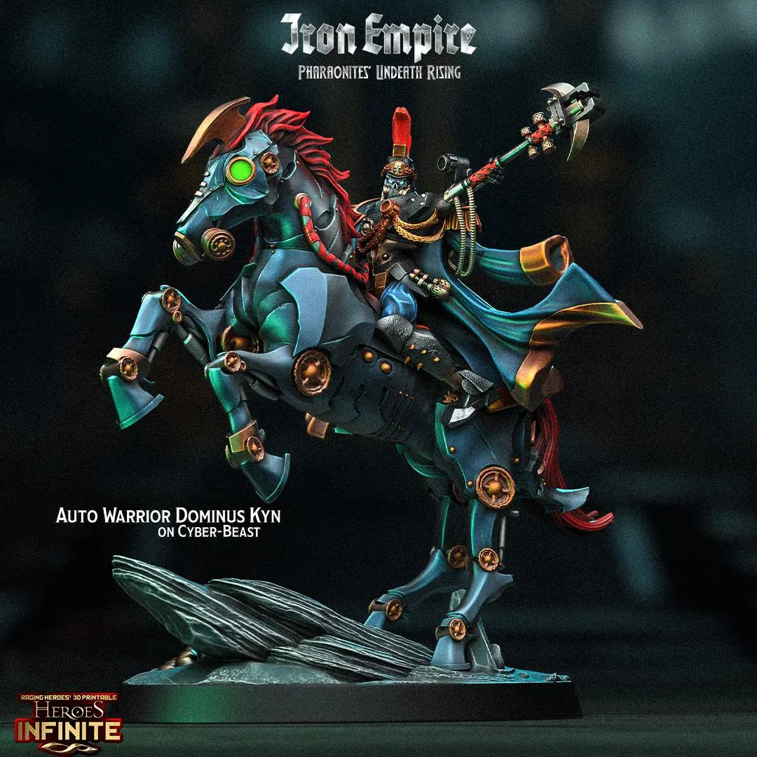 Auto Warrior Dominus Kyn on Cyber-Beast - Iron Empire | Compatible with Tabletop Wargames