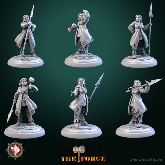 Dwarven Female Warrior Set - For D&D Campaigns & Tabletop Games