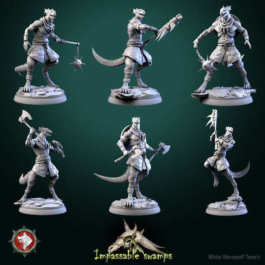 Lizardfolk Warrior Set - For D&D Campaigns & Tabletop Games