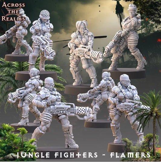 Jungle Fighters Flamethrower Babes - 5-Babe Squad