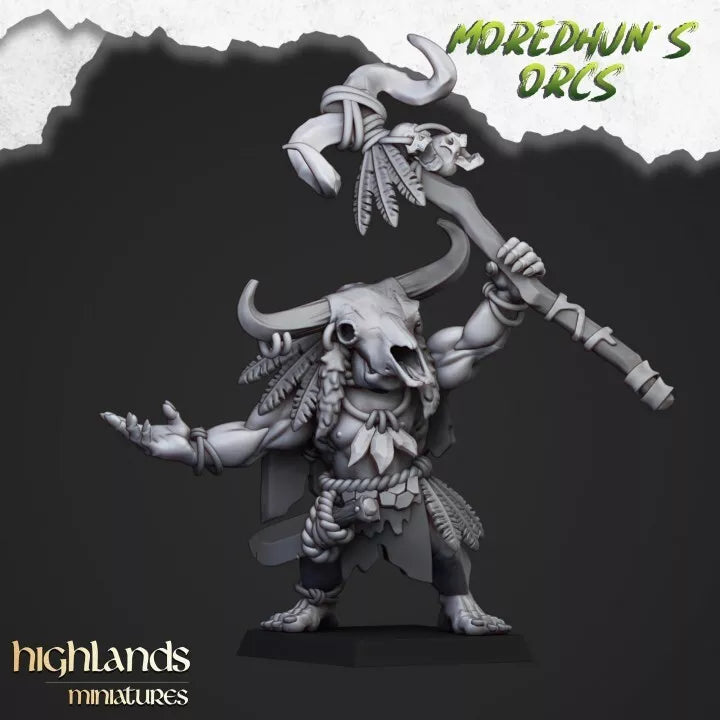 Highland Miniatures Cave Orc Shaman | Compatible with OW, WFB, AOF, and More