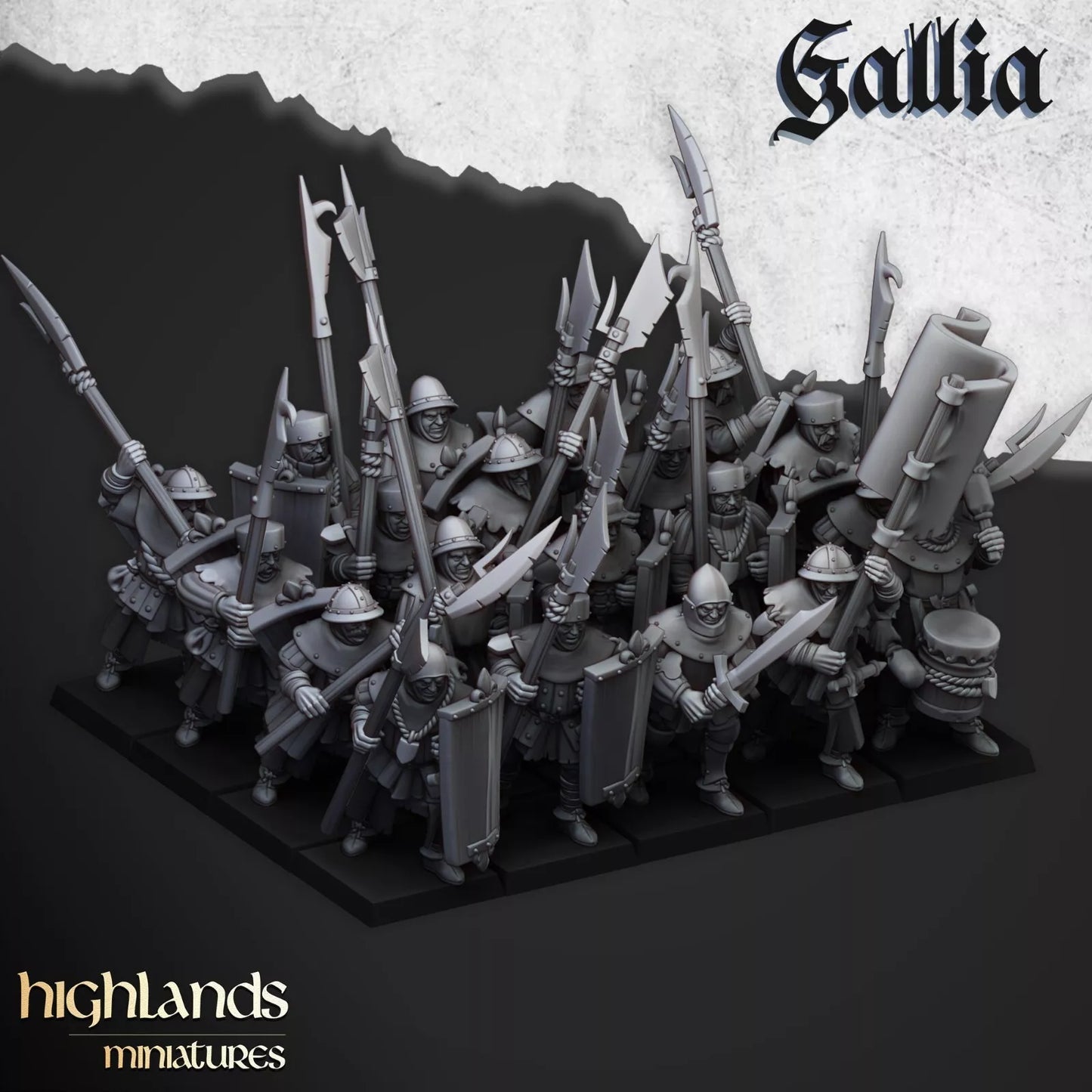 Gallia Men at Arms - Highlands Miniatures | Compatible with OW, WFB, AOF, and More