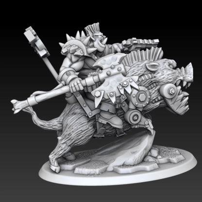 Ork Boar Riders Squad with Boss - 4 Man Squad | Compatible with W40K/WG/SF
