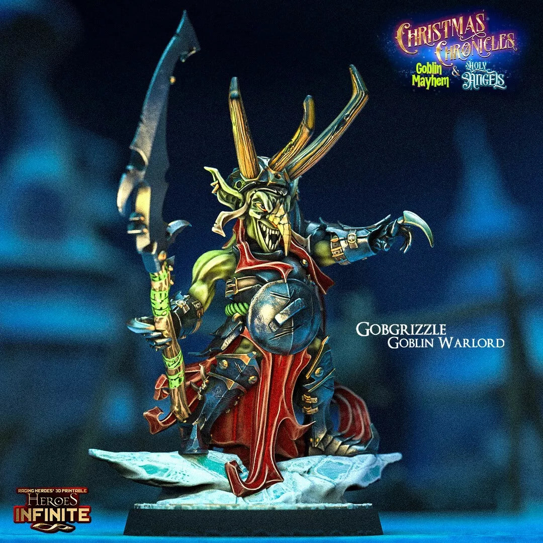 Gobgrizzle, Goblin Warlord - Christmas Chronicles Goblin Mayhem | Compatible with Tabletop Wargames