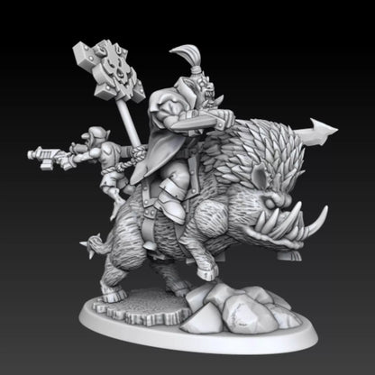 Ork Boar Riders Squad with Boss - 4 Man Squad | Compatible with W40K/WG/SF