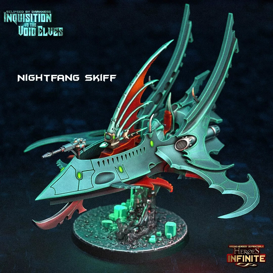 Nightfang Skiff - Void Elves | Compatible with Tabletop Wargames