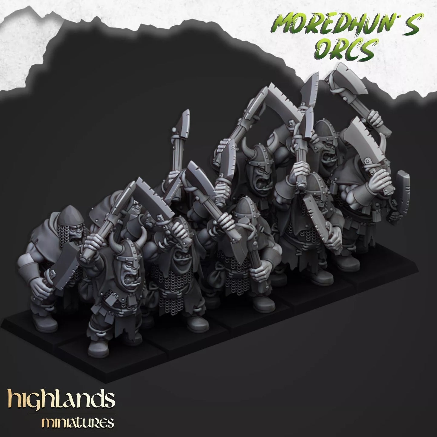 Fantasy Wargaming Orc w/Hand Weapons | Compatible with OW, WFB, AOF, and More