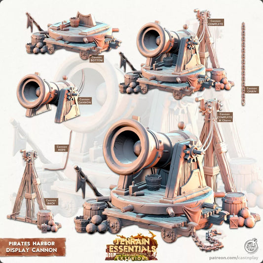 Terrain Essentials - Pirates Harbor Canon Display | For D&D Campaigns & Tabletop Games