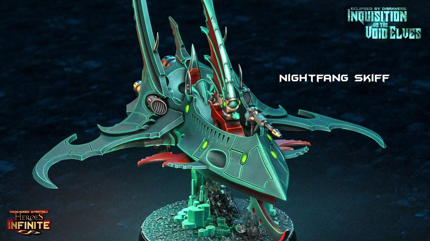 Nightfang Skiff - Void Elves | Compatible with Tabletop Wargames