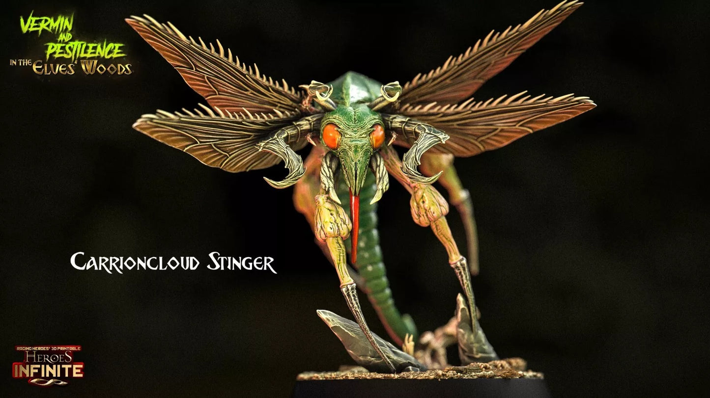 Carrioncloud Stinger, the Plague-Winged Horror of the Elves' Woods - Vermin and Pestilence | Compatible with Tabletop Wargames