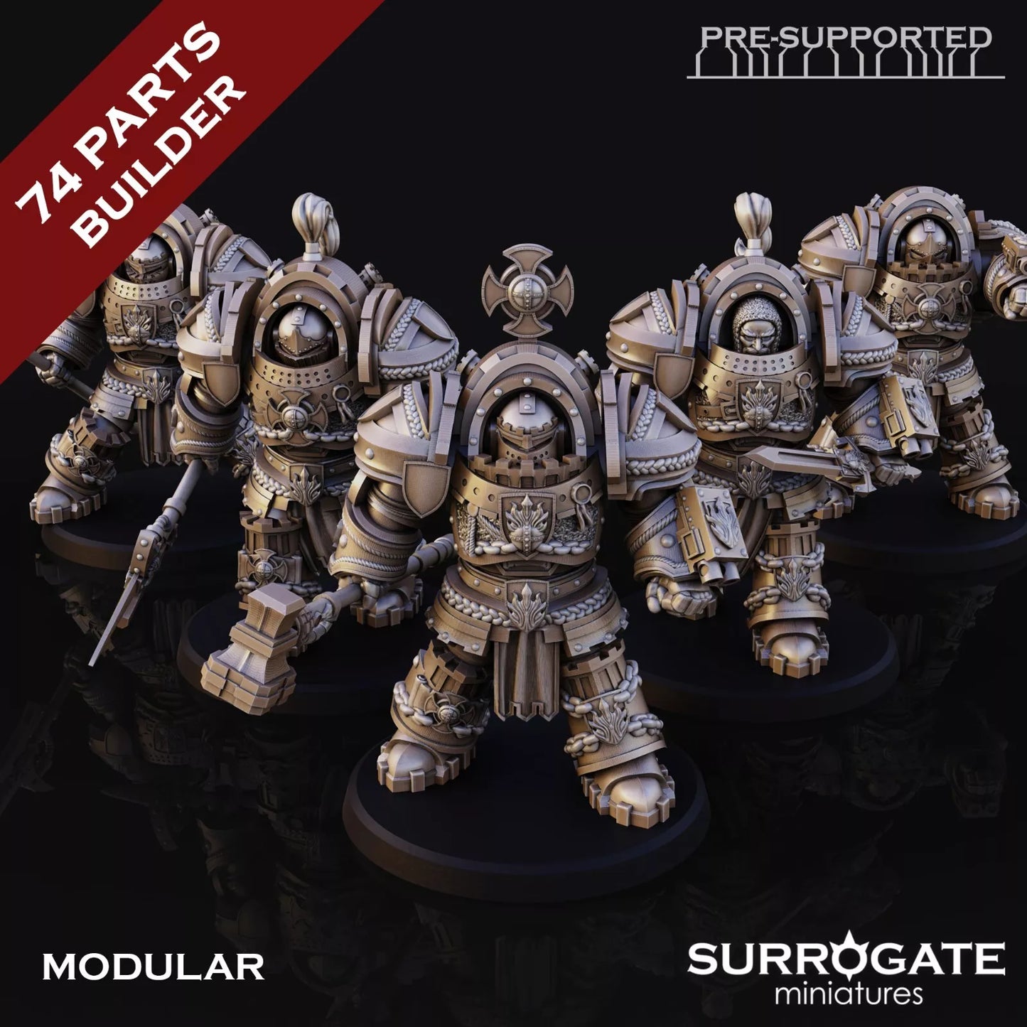 Silver Paladins Knight Enforcers, Surrogate Miniatures | 5 Man Unit