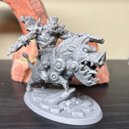 Ork Boar Riders Squad with Boss - 4 Man Squad | Compatible with W40K/WG/SF